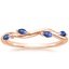 14K Rose Gold Winding Willow Sapphire Ring, smalltop view