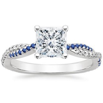 Petite Luxe Twisted Vine Sapphire and Diamond Ring (1/8 ct. tw.)