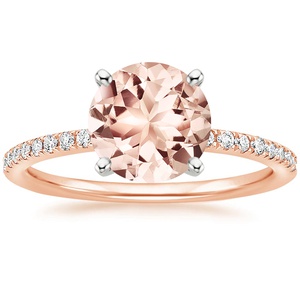 Morganite Ballad Diamond Ring (1/8 ct. tw.) in 14K Rose Gold