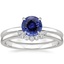 18KW Sapphire Elodie Ring with Crescent Diamond Ring, smalltop view