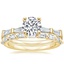 18K Yellow Gold Memoir Baguette Diamond Ring (1/2 ct. tw.) with Dominique Diamond Ring (1/3 ct. tw.)