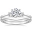 Platinum Selene Diamond Ring (1/10 ct. tw.) with Petite Curved Wedding Ring