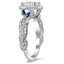 Feathered Halo Diamond and Sapphire Ring, smallview