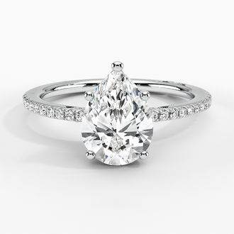 Classic Pave Diamond Engagement Setting with Hidden Accents