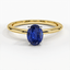 Yellow Gold Sapphire Four-Prong Petite Comfort Fit Ring