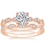 14K Rose Gold Tiara Diamond Ring (1/10 ct. tw) with Cadenza Diamond Ring (1/10 ct. tw.)