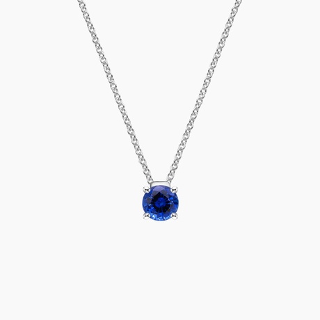 2ct Blue Sapphire Floating Diamond Necklace