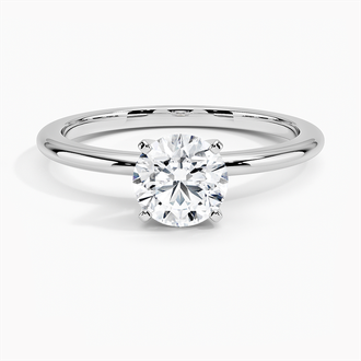 18K White Gold Four-Prong Petite Comfort Fit Solitaire Ring