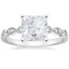 18KW Moissanite Tiara Milgrain Diamond Ring (1/10 ct. tw.), smalltop view