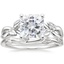 18KW Moissanite Budding Willow Ring with Winding Willow Ring, smalltop view
