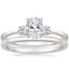 18K White Gold Selene Diamond Ring (1/10 ct. tw.) with Petite Comfort Fit Wedding Ring
