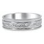 Custom Leaf Engraved Wedding Band with Diamond Accents