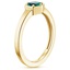 18K Yellow Gold Hex Lab Created Emerald Signet Ring, smallside view