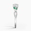 18K White Gold Willow Ring With Lab Emerald Accents, smallside view