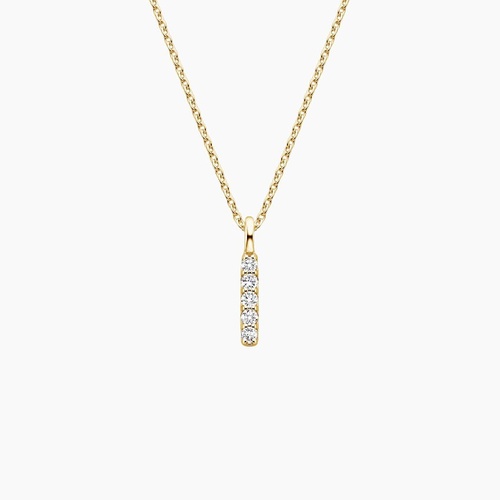 Shy Creation Diamond Bar Necklace 1/5 ct tw 14K Yellow Gold SC55001720V4 |  Jared