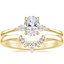 18K Yellow Gold Cometa Diamond Ring with Lunette Diamond Ring