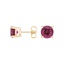 14K Yellow Gold Solitaire Pink Tourmaline Stud Earrings, smalladditional view 1