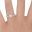 Platinum Petite Tapered Trellis Ring, smallzoomed in top view on a hand