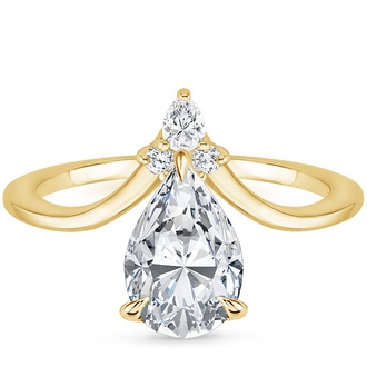 Chevron Diamond Engagement Ring