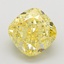 6.01 Ct. Fancy Vivid Yellow Cushion Diamond