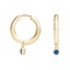 14K Yellow Gold Sapphire Drop Huggie Earrings, smalladditional view 1