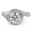 Custom Swirl Halo Diamond Ring