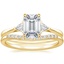18K Yellow Gold Esprit Diamond Ring with Petite Curved Diamond Ring (1/10 ct. tw.)