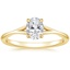 Oval Split Shank Solitaire Ring 