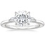18KW Moissanite Perfect Fit Three Stone Pear Diamond Ring, smalltop view