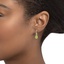 14K Yellow Gold Teardrop Peridot Earrings, smallside view