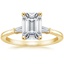 18K Yellow Gold Tapered Baguette Diamond Ring, smalltop view