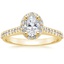 18K Yellow Gold Fancy Halo Diamond Ring with Side Stones (1/3 ct. tw.), smalltop view