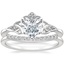 18K White Gold Celtic Crown Diamond Ring with Petite Curved Diamond Ring (1/10 ct. tw.)