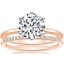 14K Rose Gold Six-Prong Petite Comfort Fit Ring with Whisper Diamond Ring (1/10 ct. tw.)