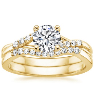 18K Yellow Gold Chamise Diamond Bridal Set