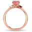 Ombré Ruby and Peach Sapphire Diamond Ring, smallside view