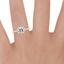 14K Rose Gold Nadia Diamond Ring, smallzoomed in top view on a hand