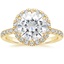 Yellow Gold Moissanite Bliss Halo Diamond Ring (1/3 ct. tw.)