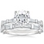 18KW Moissanite Memoir Baguette Diamond Bridal Set, smalltop view