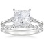 18KW Moissanite Aria Diamond Ring (1/10 ct. tw.) with Versailles Diamond Ring (3/8 ct. tw.), smalltop view