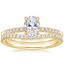 18K Yellow Gold Petite Viviana Diamond Ring (1/6 ct. tw.) with Curved Ballad Diamond Ring (1/6 ct. tw.)
