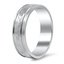 Leaf Engraved Wedding Band with Diamond Accents, smallside view