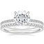 18KW Moissanite Demi Diamond Ring with Luxe Ballad Diamond Ring, smalltop view