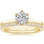 18K Yellow Gold Six Prong Hidden Halo Diamond Ring with Luxe Ballad Diamond Ring (1/4 ct. tw.)