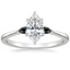 18K White Gold Aria Ring with Black Diamond Accents, smalltop view
