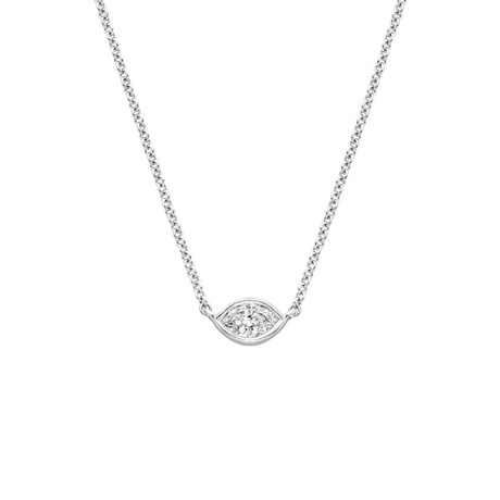 sideways marquise diamond necklace