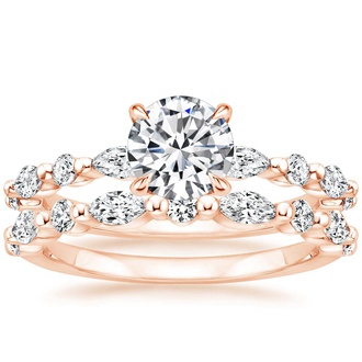 14K Rose Gold Versailles Diamond Bridal Set (3/4 ct. tw.)