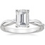 18KW Moissanite Twisted Vine Solitaire Ring, smalltop view
