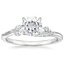 Moissanite Camellia Diamond Ring in 18K White Gold