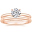 14K Rose Gold Freesia Ring with Petite Comfort Fit Wedding Ring